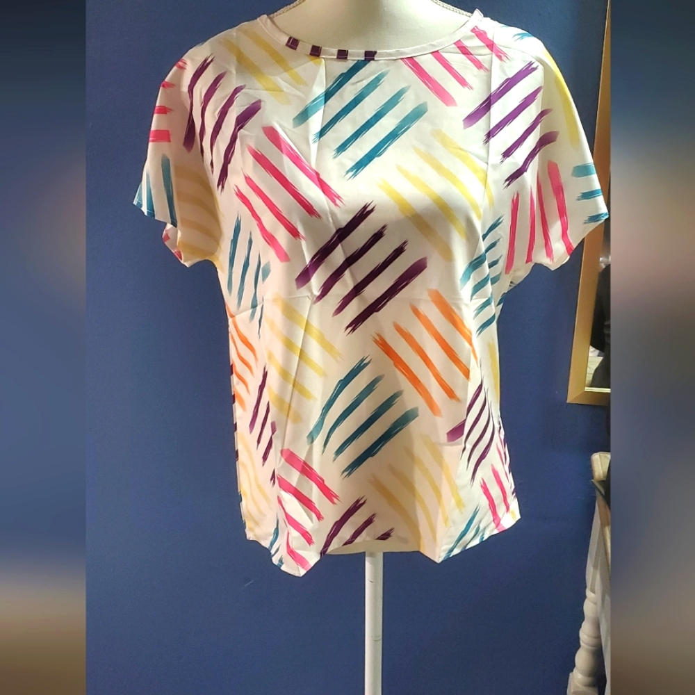 NWOT Color block causal blouse